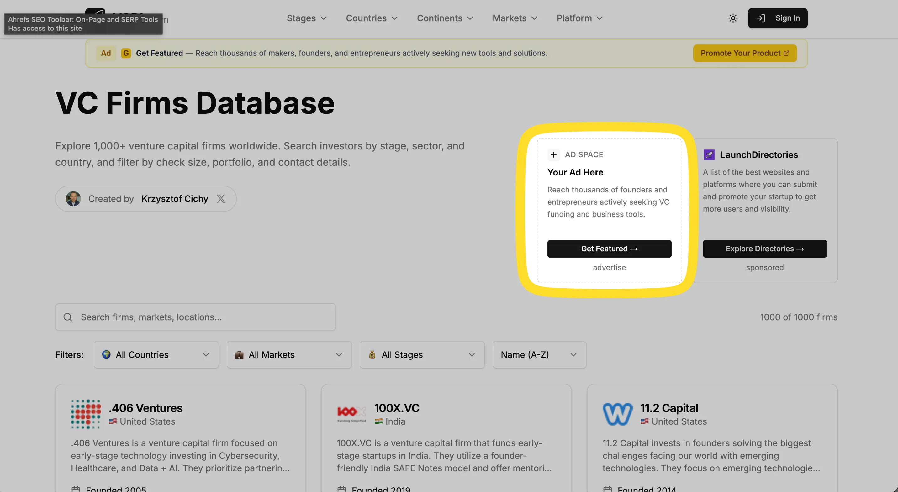 Hero ad placement preview